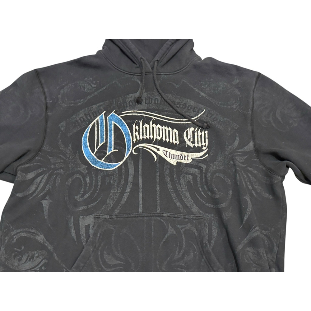 ADIDAS MEN'S OKLAHOMA THUNDER NBA ALL-OVER PRINT GOTHIC HOODIE Size XL - Picture 6 of 9